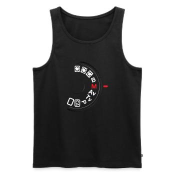 Shoot M - Men's Premium Organic Tank Top - black - Front - Michal (187cm)