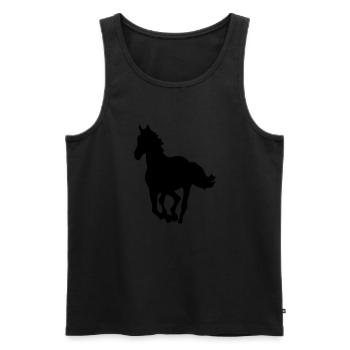Pferd Pferd Silhouette Schatten shadow8 - Männer Premium Bio Tank Top - Schwarz - Vorne - AI Model Male 178 light (178cm)