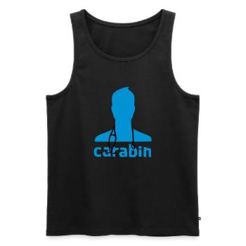 Carabin - Débardeur bio Premium Homme - noir - Devant - AI Model Male 178 light (178cm)