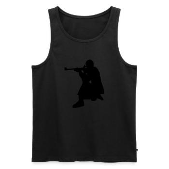 sniper - Männer Premium Bio Tank Top - Schwarz - Vorne - Michal (187cm)
