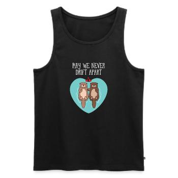 Cute Otter Couple | May We Never Drift Apart - Männer Premium Bio Tank Top - Schwarz - Vorne - Michal (187cm)