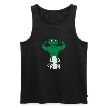 upper body pose strong bodybuilder muscles arms fi - Men's Premium Organic Tank Top - black - Front - AI Model Male 178 light (178cm)