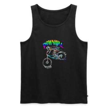 Mountainbike MTB bergab - Männer Premium Bio Tank Top - Schwarz - Vorne - AI Model Male 178 light (178cm)