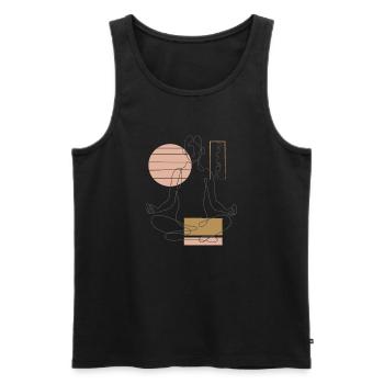relax - Men's Premium Organic Tank Top - black - Front - AI Model Male 178 light (178cm)