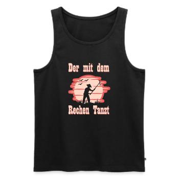Der mit dem Rechen Tanzt I Harke Garten Geschenk - Männer Premium Bio Tank Top - Schwarz - Vorne - AI Model Male 178 light (178cm)