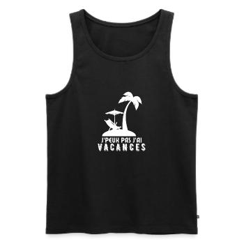 Je peux pas j'ai vacances - Débardeur bio Premium Homme - noir - Devant - AI Model Male 178 light (178cm)