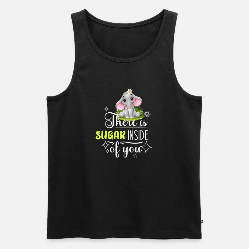 Elefant Zuckersüss Spruch Mädchen Babyspruch - Männer Premium Bio Tank Top - Schwarz