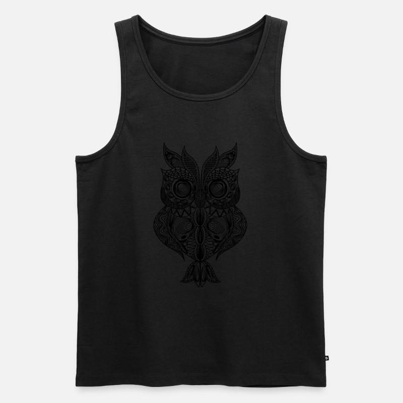 Eule-Design im Mandala-Stil - Männer Premium Bio Tank Top - undefined