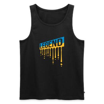 Graffiti de bouclier de légende de la fête des pères - Débardeur bio Premium Homme - noir - Devant - Michal (187cm)
