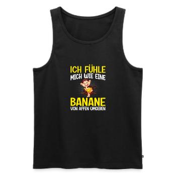Geschenk Affe Banane Sarkasmus - Männer Premium Bio Tank Top - Schwarz - Vorne - Michal (187cm)