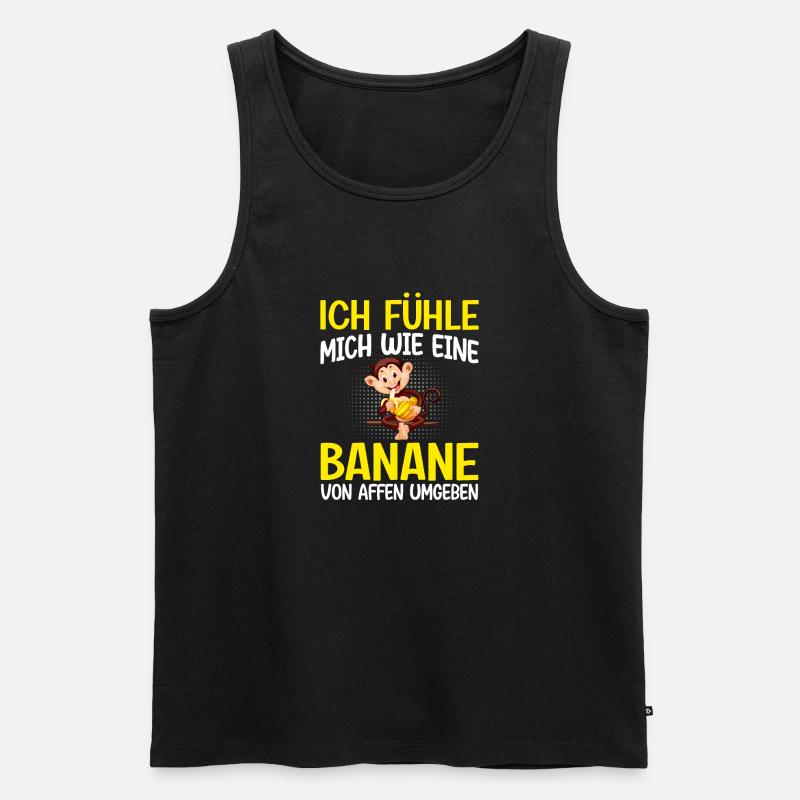 Geschenk Affe Banane Sarkasmus - Männer Premium Bio Tank Top - Schwarz