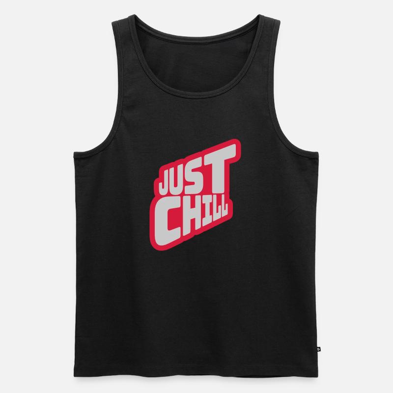 Just Chill Text Logo - Männer Premium Bio Tank Top - Schwarz