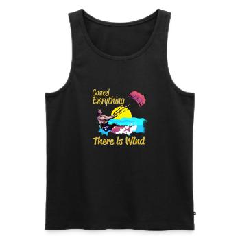 Kiteboarding Cancel Everything There Is Wind - Men's Premium Organic Tank Top - black - Front - AI Model Male 178 light (178cm)