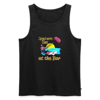 Kiteboarding Spend More Time At The Bar - Men's Premium Organic Tank Top - black - Front - Michal (187cm)