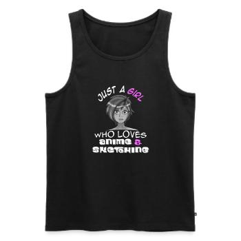 Just a Girl who loves Anime & Sketching - Men's Premium Organic Tank Top - black - Front - AI Model Male 178 light (178cm)