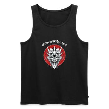 MMA Dragon - Cage Fighter Free Fighting Mixed - Männer Premium Bio Tank Top - Schwarz - Vorne - AI Model Male 178 light (178cm)