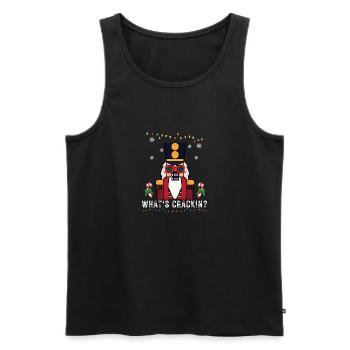 Whats Crackin? Funny Christmas Nutcracker Gift - Men's Premium Organic Tank Top - black - Front - Michal (187cm)