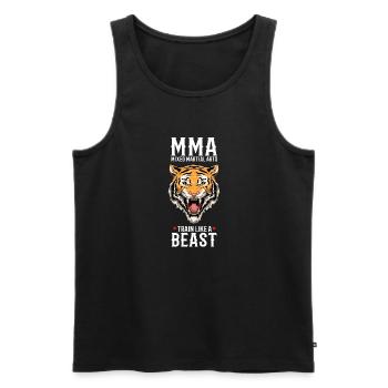 MMA Tiger - Cage Fighter Freies Kämpfen - Männer Premium Bio Tank Top - Schwarz - Vorne - Michal (187cm)