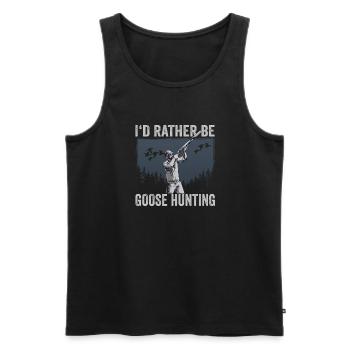I'd Rather Be Goose Hunting - Men's Premium Organic Tank Top - black - Front - AI Model Male 178 light (178cm)