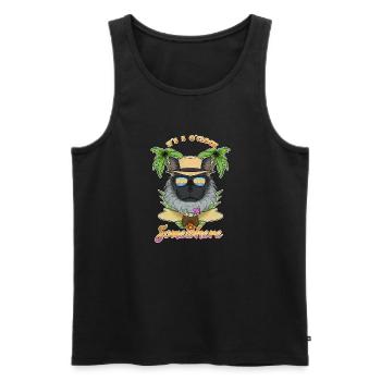 It Is 5 OClock Somewhere Drinking Maine Coon Cat - Men's Premium Organic Tank Top - black - Front - AI Model Male 178 light (178cm)