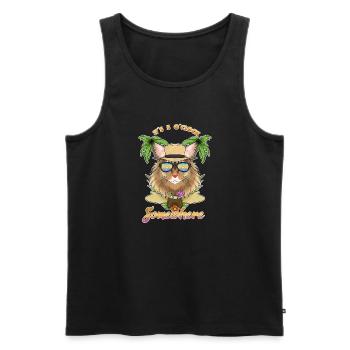It Is 5 OClock Somewhere Drinking Siberian Cat - Men's Premium Organic Tank Top - black - Front - Michal (187cm)