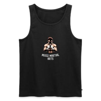 MMA Fighter Man - Cage Fighter Freies Kämpfen - Männer Premium Bio Tank Top - Schwarz - Vorne - Michal (187cm)