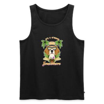 It Is 5 OClock Somewhere Drinking Beagle - Men's Premium Organic Tank Top - black - Front - Michal (187cm)