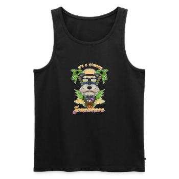 It Is 5 OClock Somewhere Drinking Miniature - Men's Premium Organic Tank Top - black - Front - Michal (187cm)
