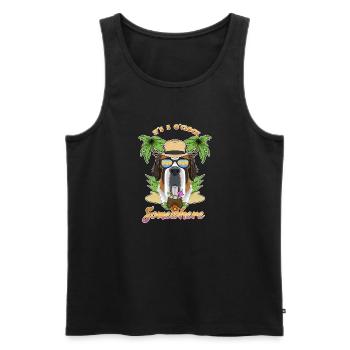 It Is 5 OClock Somewhere Drinking Saint Bernard - Männer Premium Bio Tank Top - Schwarz - Vorne - Michal (187cm)