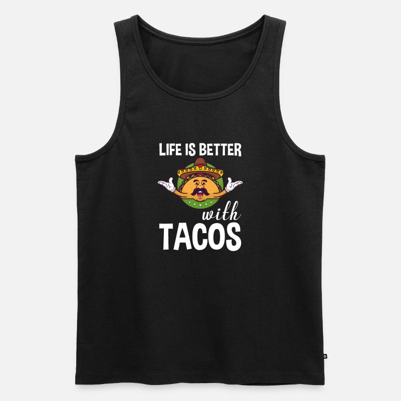 Life Is Better With Tacos - Männer Premium Bio Tank Top - Schwarz