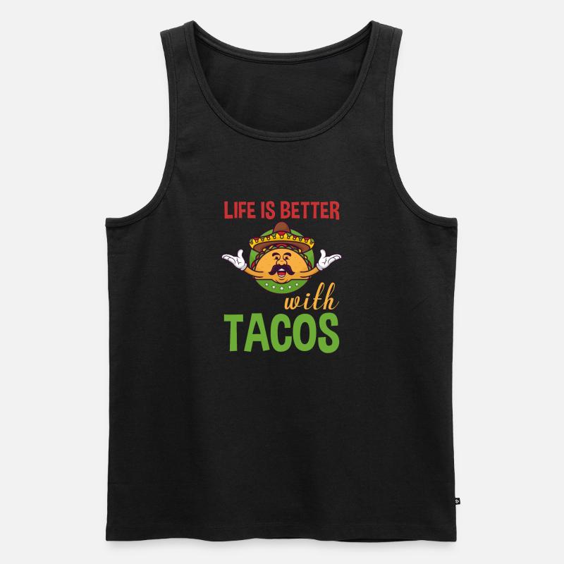 Life Is Better With Tacos - Männer Premium Bio Tank Top - Schwarz