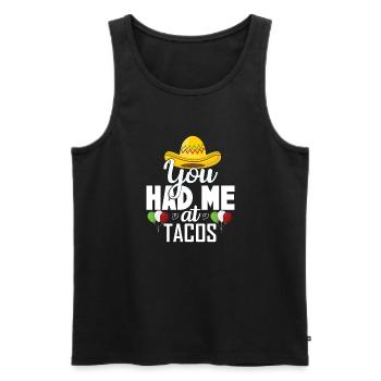 You Had Me At Tacos - Männer Premium Bio Tank Top - Schwarz - Vorne - AI Model Male 178 light (178cm)