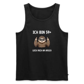 60 Geburtstag Mann Faultier 60 Jahre Rentnerin - Männer Premium Bio Tank Top - Schwarz - Vorne - AI Model Male 178 light (178cm)