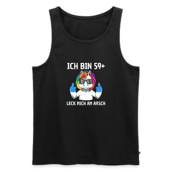60 Geburtstag Frau Einhorn 60 Jahre Rentnerin - Männer Premium Bio Tank Top - Schwarz - Vorne - Michal (187cm)