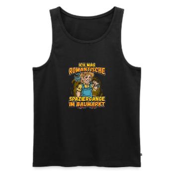 Ich Mag Romantische Spaziergänge Im Baumarkt - Männer Premium Bio Tank Top - Schwarz - Vorne - Michal (187cm)