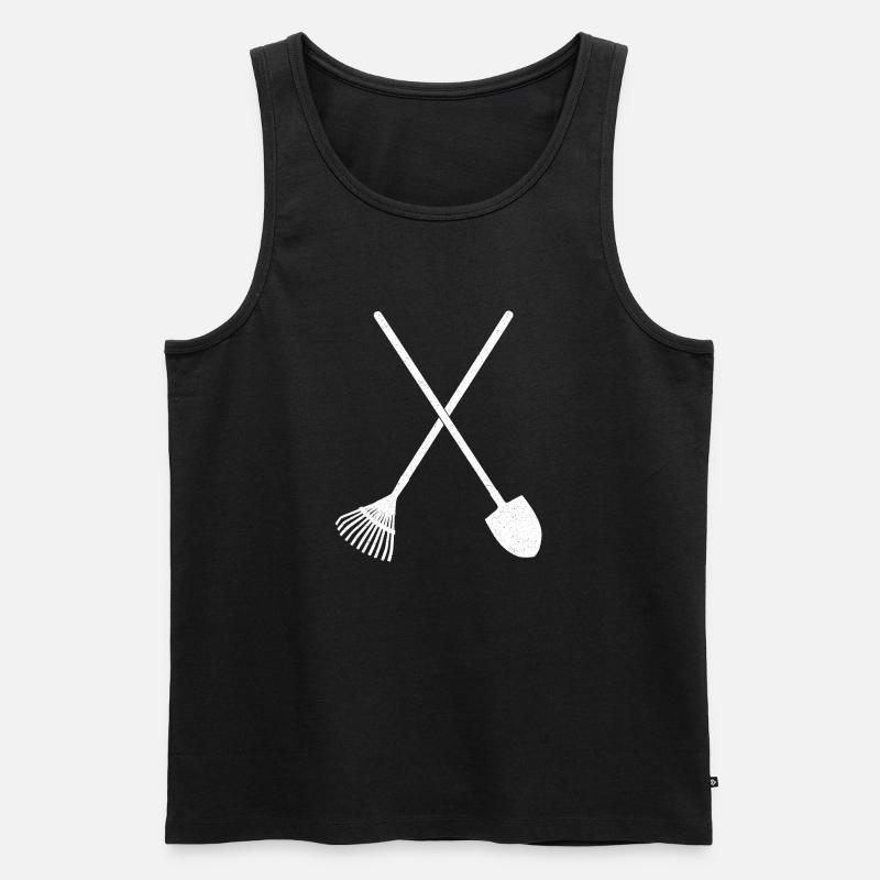 Schaufel und Rechen - Männer Premium Bio Tank Top - Schwarz