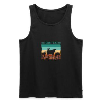 I Don't Eat My Homies, Veganer, Vegetarier, - Männer Premium Bio Tank Top - Schwarz - Vorne - AI Model Male 178 light (178cm)