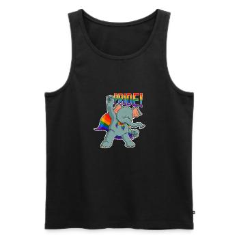 Elephant I DRAPEAU LGBTQ I Drapeau arc-en-ciel I Gay Pride - Débardeur bio Premium Homme - noir - Devant - Michal (187cm)