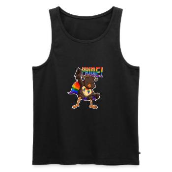 Owl I LGBTQ Flag I Rainbow Flag I Gay Pride - Men's Premium Organic Tank Top - black - Front - Michal (187cm)
