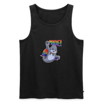 Seal I LGBTQ Flag I Rainbow Flag I Gay Pride - Men's Premium Organic Tank Top - black - Front - Michal (187cm)