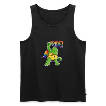Turtle I LGBTQ Flag I Rainbow Flag I Gay Pride - Men's Premium Organic Tank Top - black - Front - AI Model Male 178 light (178cm)