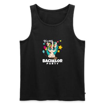 Bachelorette Funny Unicorn Pour Femmes C’est Ma Bache - Débardeur bio Premium Homme - noir - Devant - Michal (187cm)