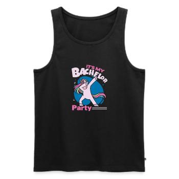 It's My Bachelor Party For Men Naughty Funny Groom - Männer Premium Bio Tank Top - Schwarz - Vorne - Michal (187cm)