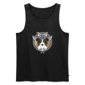 Australian Shepherd I Valhalla I Viking - Männer Premium Bio Tank Top - Schwarz - Vorne - Michal (187cm)