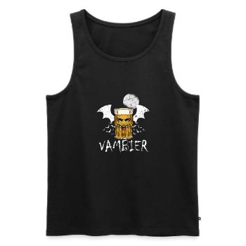 Vambier Halloween Party Bier Fledermaus Vampir - Männer Premium Bio Tank Top - Schwarz - Vorne - Michal (187cm)