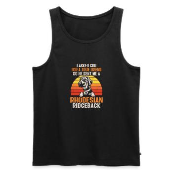 Rhodesian Ridgeback Hund - Männer Premium Bio Tank Top - Schwarz - Vorne - Michal (187cm)