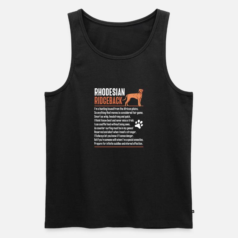 Rhodesian Ridgeback Hund - Männer Premium Bio Tank Top - Schwarz