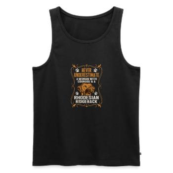 Rhodesian Ridgeback Hund - Männer Premium Bio Tank Top - Schwarz - Vorne - Michal (187cm)