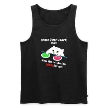 Schrödingers Katze - wähle Weise! - Männer Premium Bio Tank Top - Schwarz - Vorne - Michal (187cm)