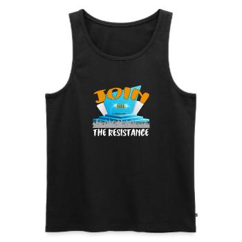 Join the resistance! - Men's Premium Organic Tank Top - black - Front - AI Model Male 178 light (178cm)